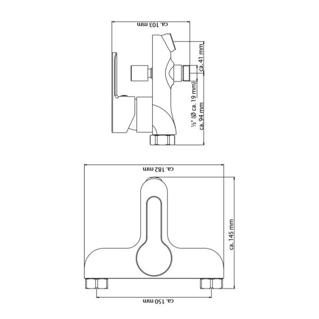 SCHÜTTE Baterie mixer de baie DENVER, negru mat