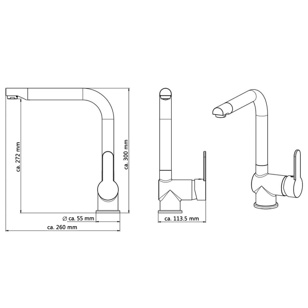 SCHÜTTE Baterie mixer de chiuvetă RIO, negru mat