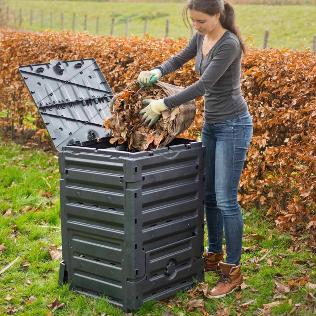 Nature Pubelă compost, negru, 300 L