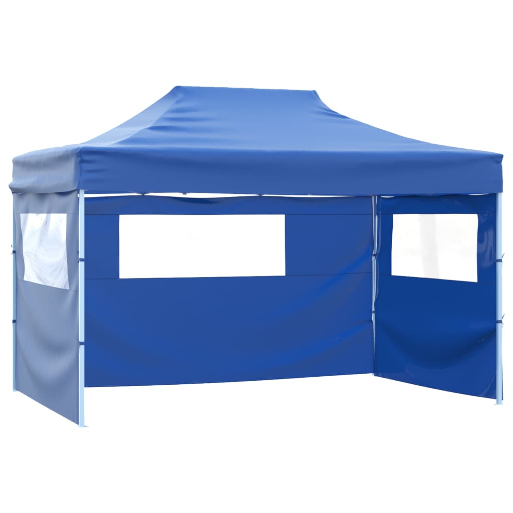 42512 vidaXL Foldable Tent Pop-Up with 4 Side Walls 3x4,5 m Blue