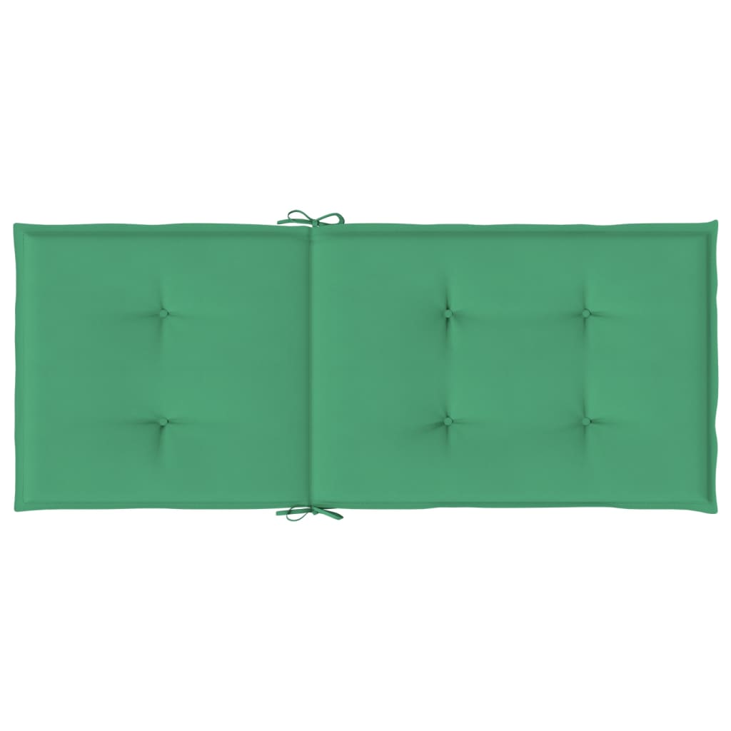 Perne scaun cu spătar înalt, 2 buc., verde, 120x50x3 cm, textil