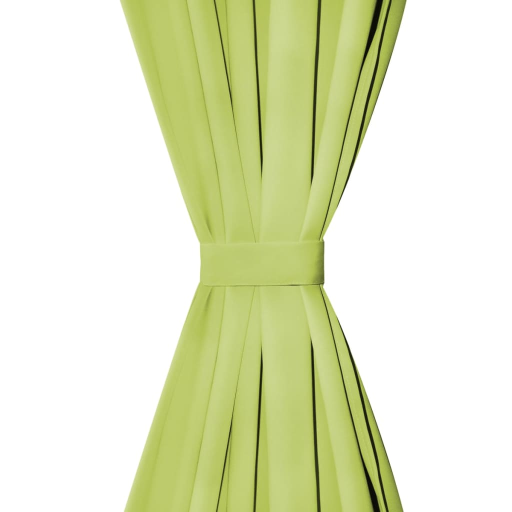 Draperii micro-satin cu bride, 2 buc, 140 x 225 cm, verde