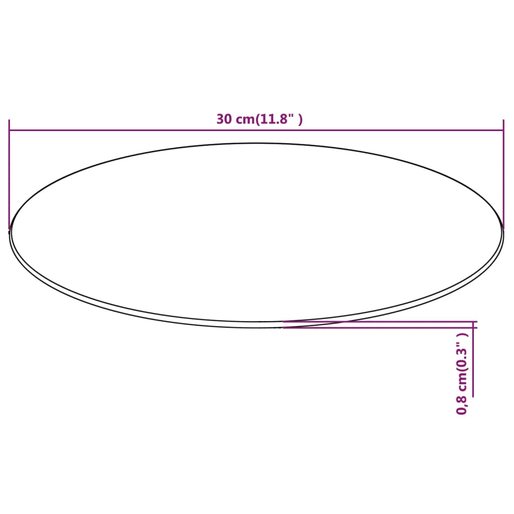 Blat de masă din sticlă securizată, rotund, 300 mm