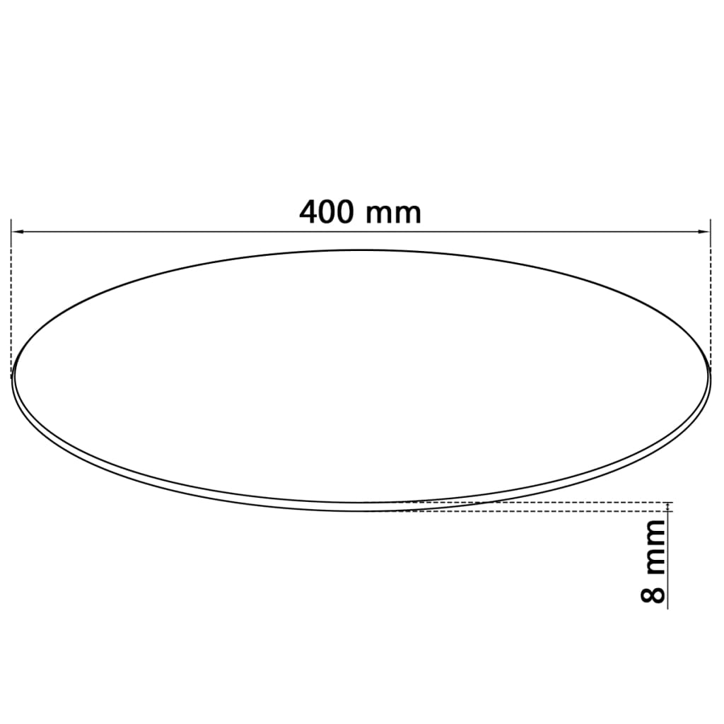 Blat de masă din sticlă securizată rotund 400 mm