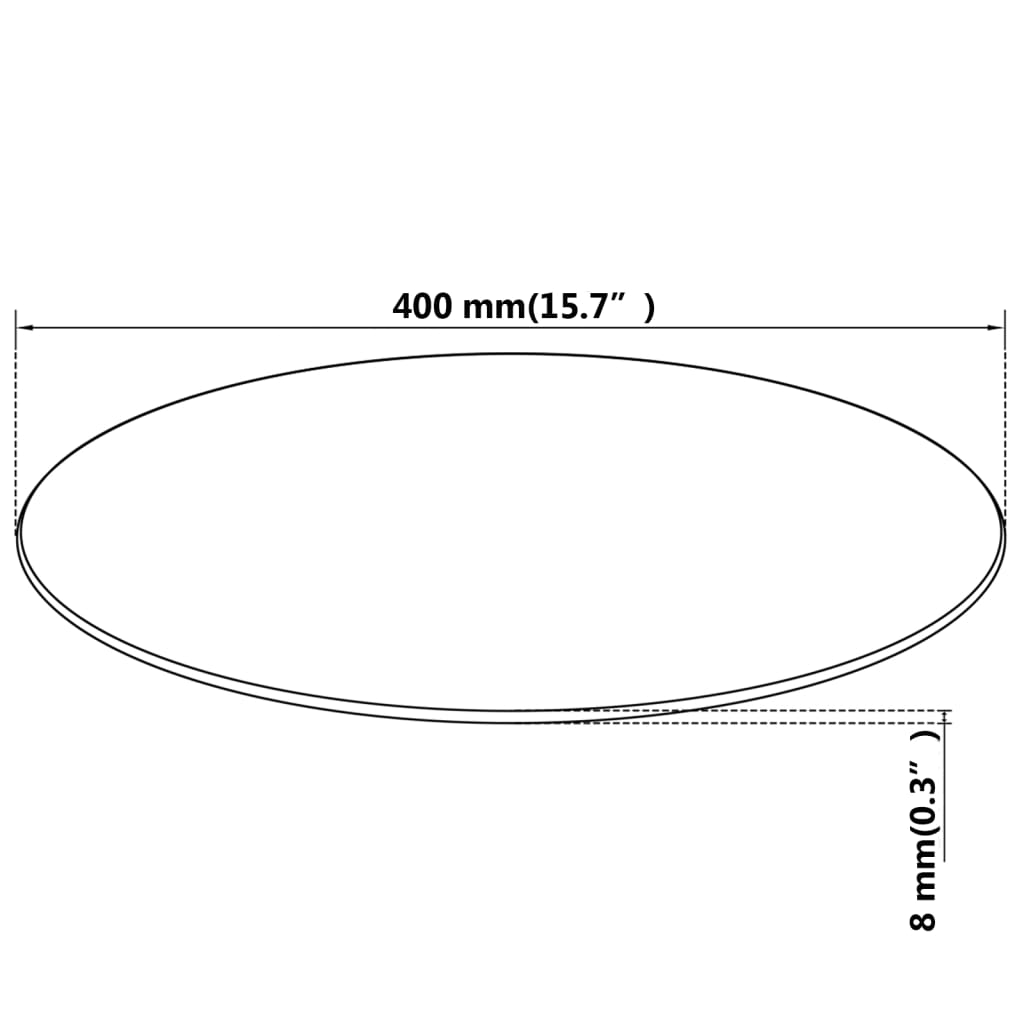 Blat de masă din sticlă securizată, rotund, 400 mm