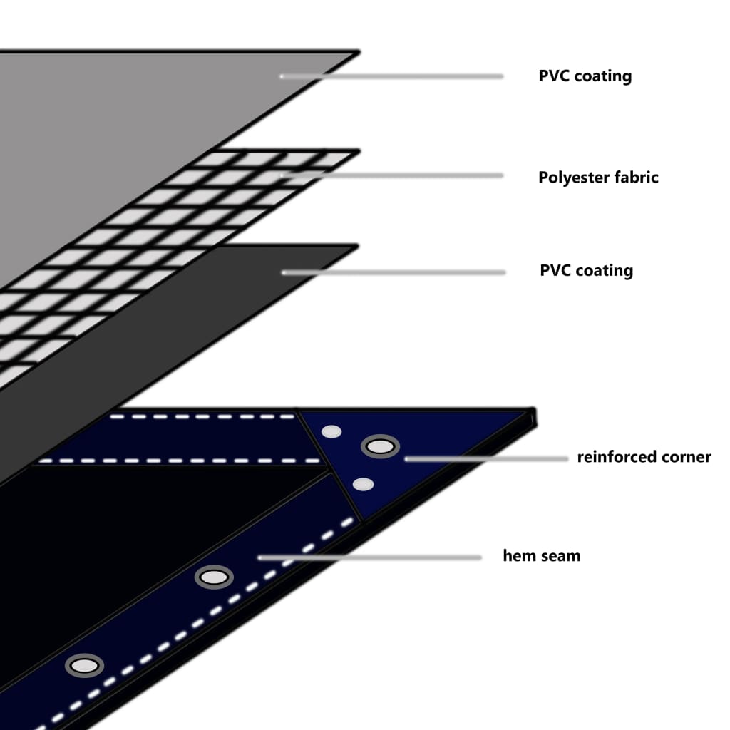 Prelată, gri, 650 g/m², 2x3 m