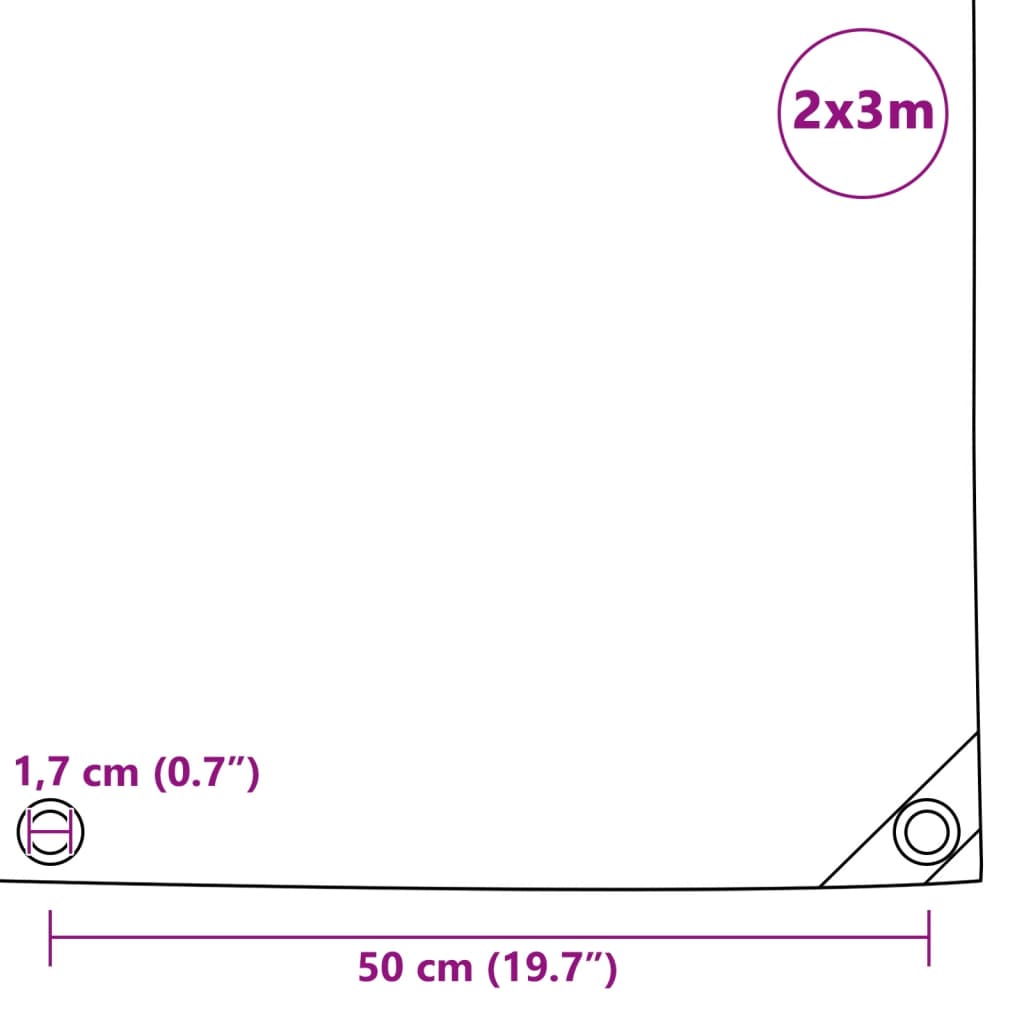 Prelată, gri, 650 g/m², 2x3 m