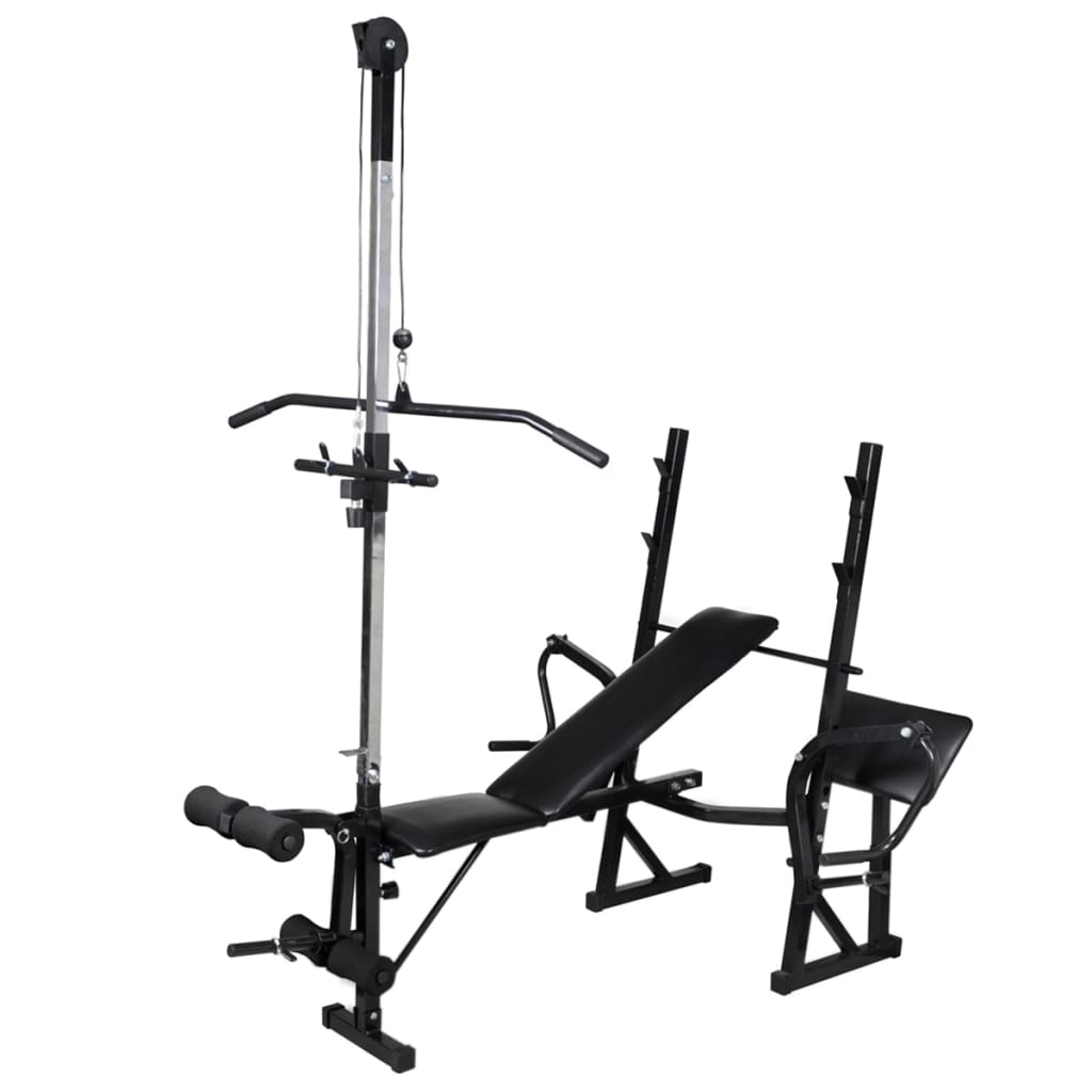 Bancă fitness cu rastel greutăți, set haltere/gantere, 30,5kg