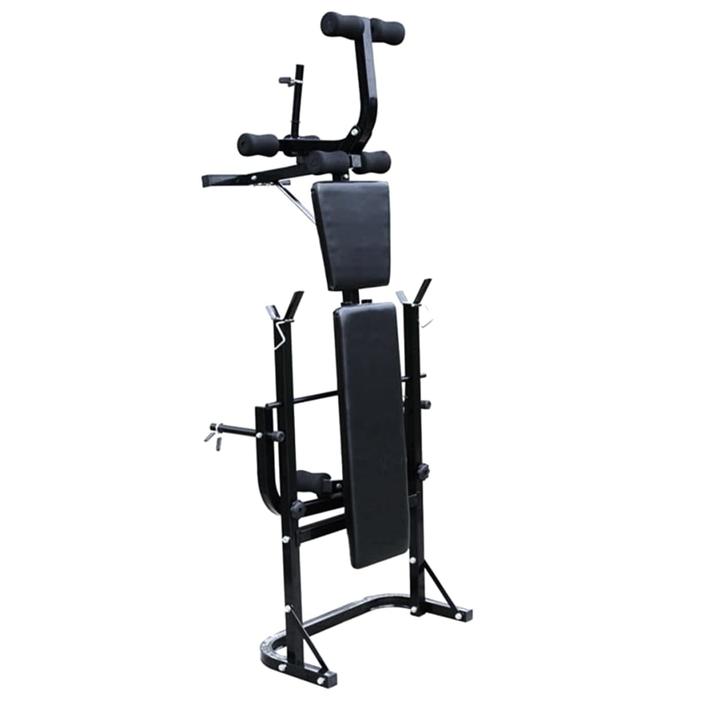 Bancă fitness cu rastel greutăți, set haltere/gantere, 30,5 kg