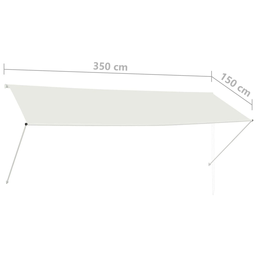 Copertină retractabilă, crem, 350 x 150 cm