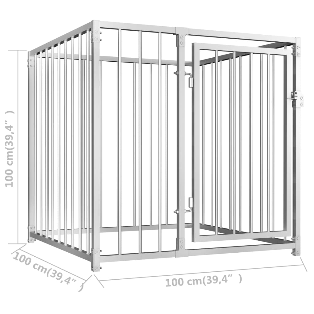 Padoc de câini pentru exterior, 100 x 100 x 100 cm