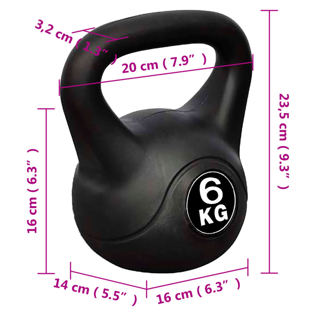 Greutate tip bilă cu mâner Kettlebell 6 kg