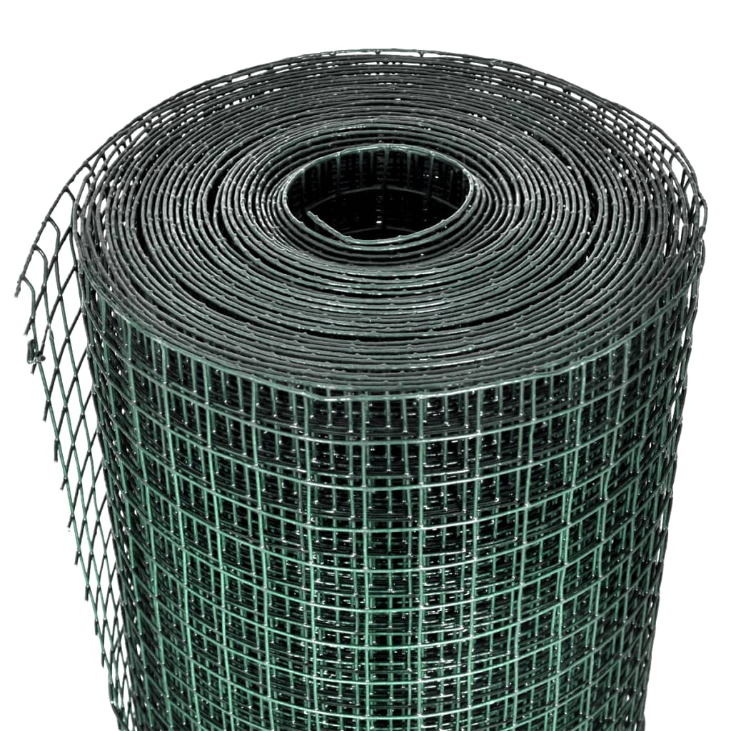 Plasă de sârmă găini, verde, 1 x 25 m, oțel galvanizat