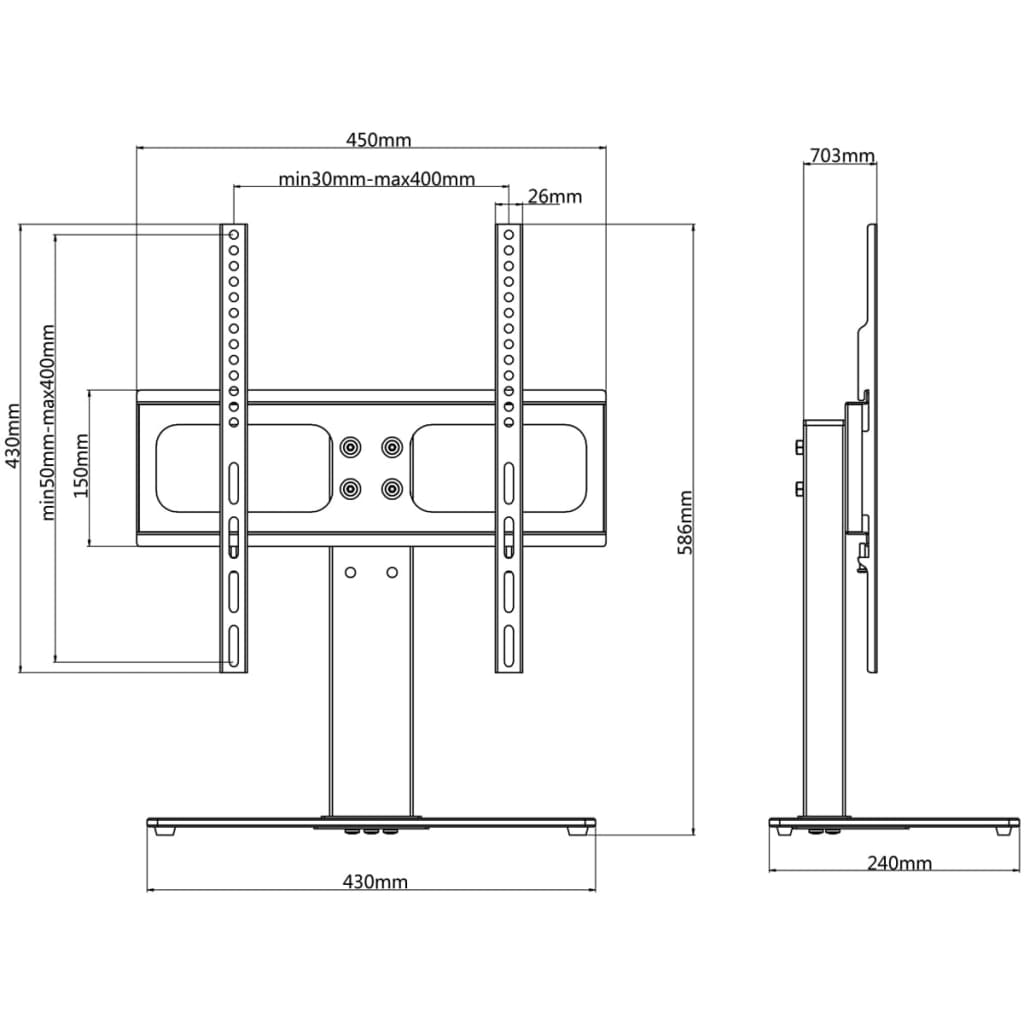 Suport TV piedestal, ecran 26-42 inchi Max VESA 400x400 mm 30kg