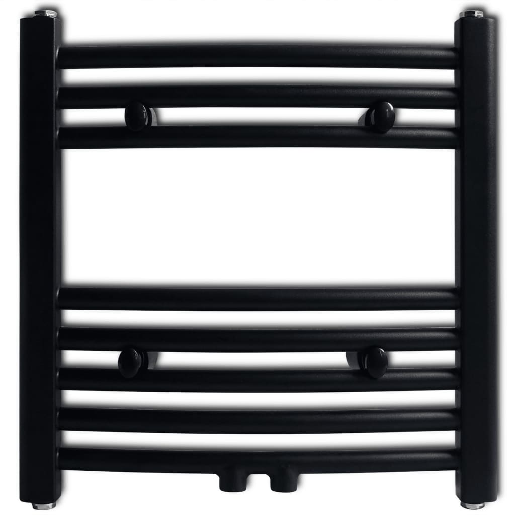 Radiator port-prosop încălzire centrală baie, curbat, negru 480x480 mm