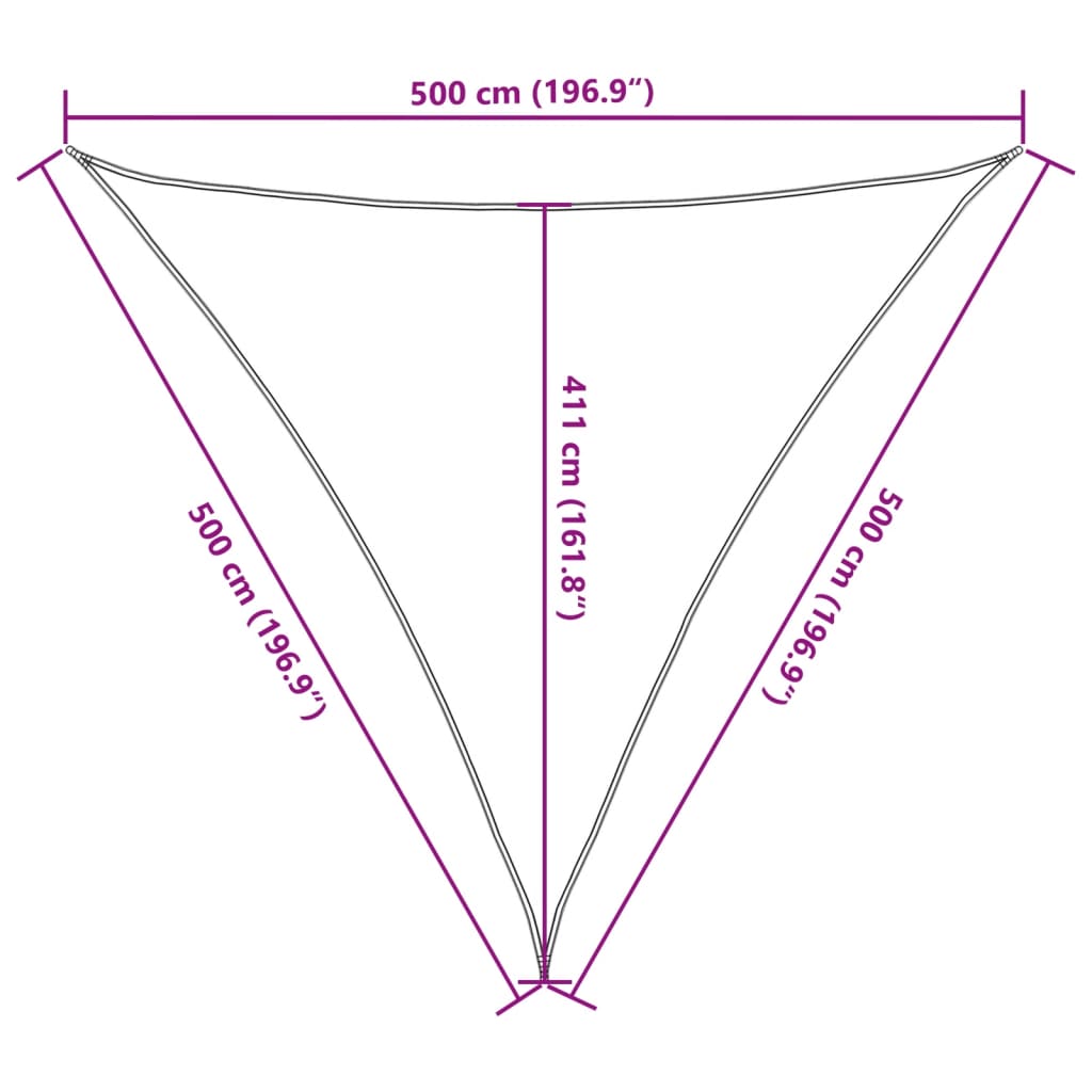 Pânză parasolar din HDPE triunghiulară 5 x 5 x 5 m, antracit