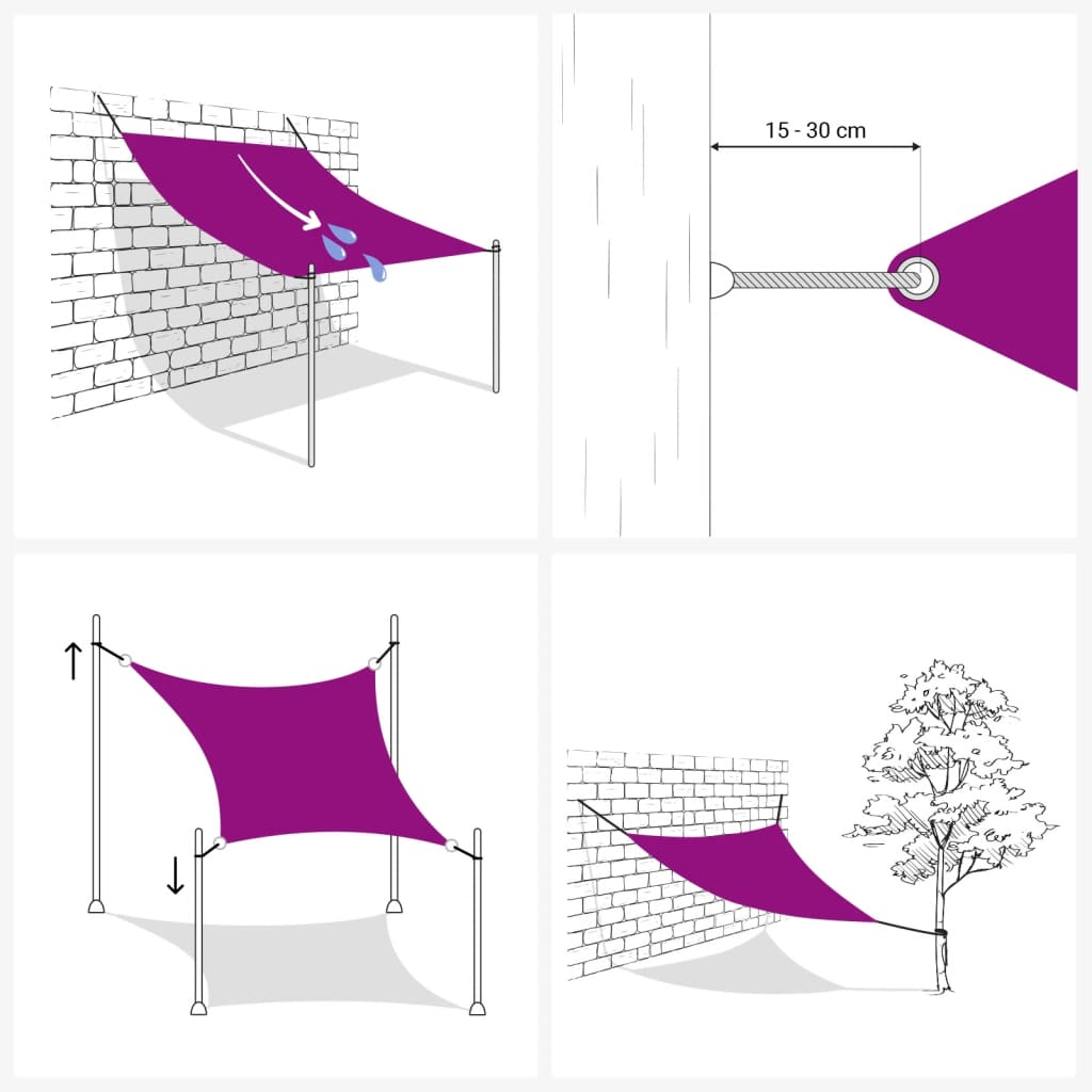 Parasolar din țesătură oxford, pătrat, 3,6 x 3,6 m, antracit