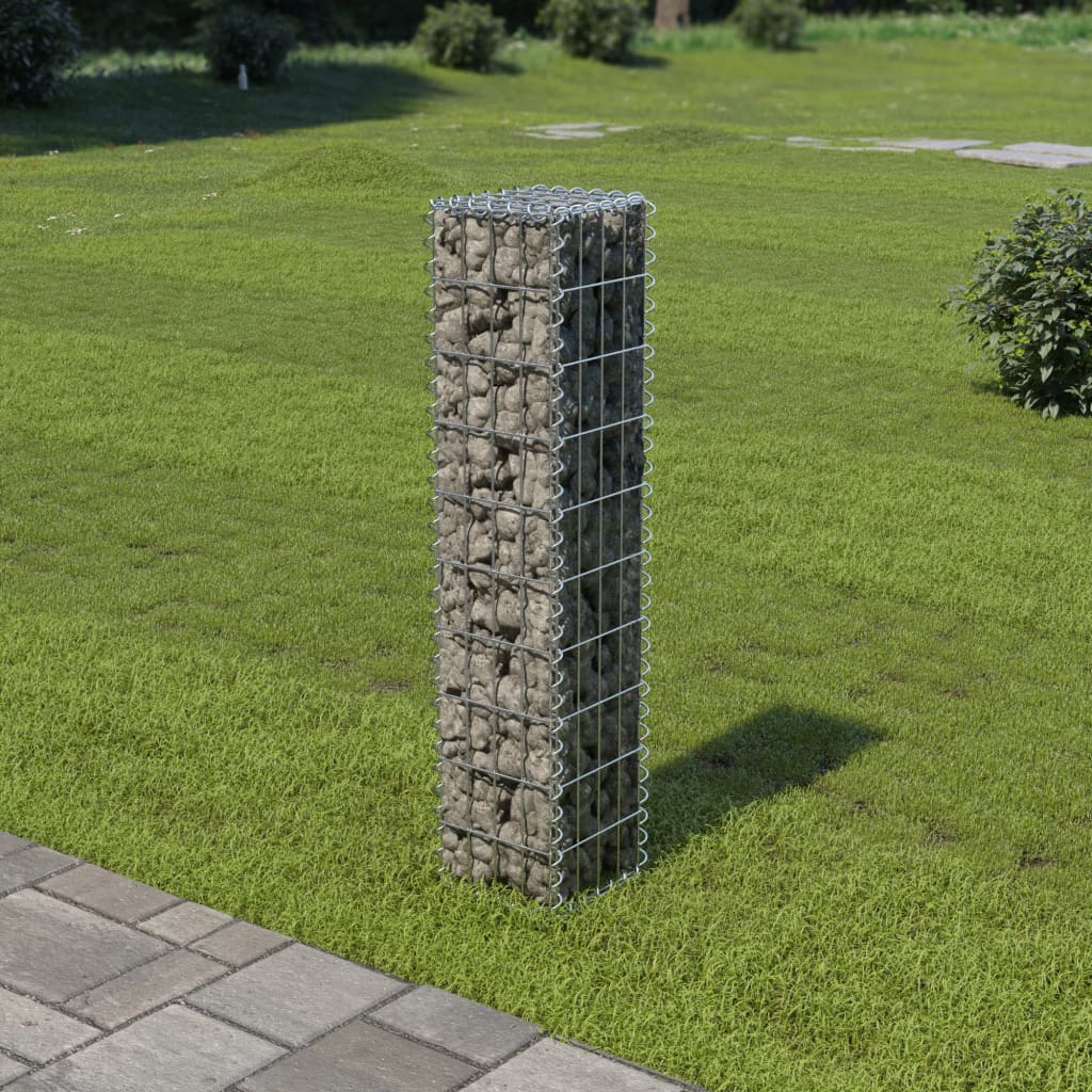 Perete gabion cu capace, 20x20x100 cm, oțel galvanizat