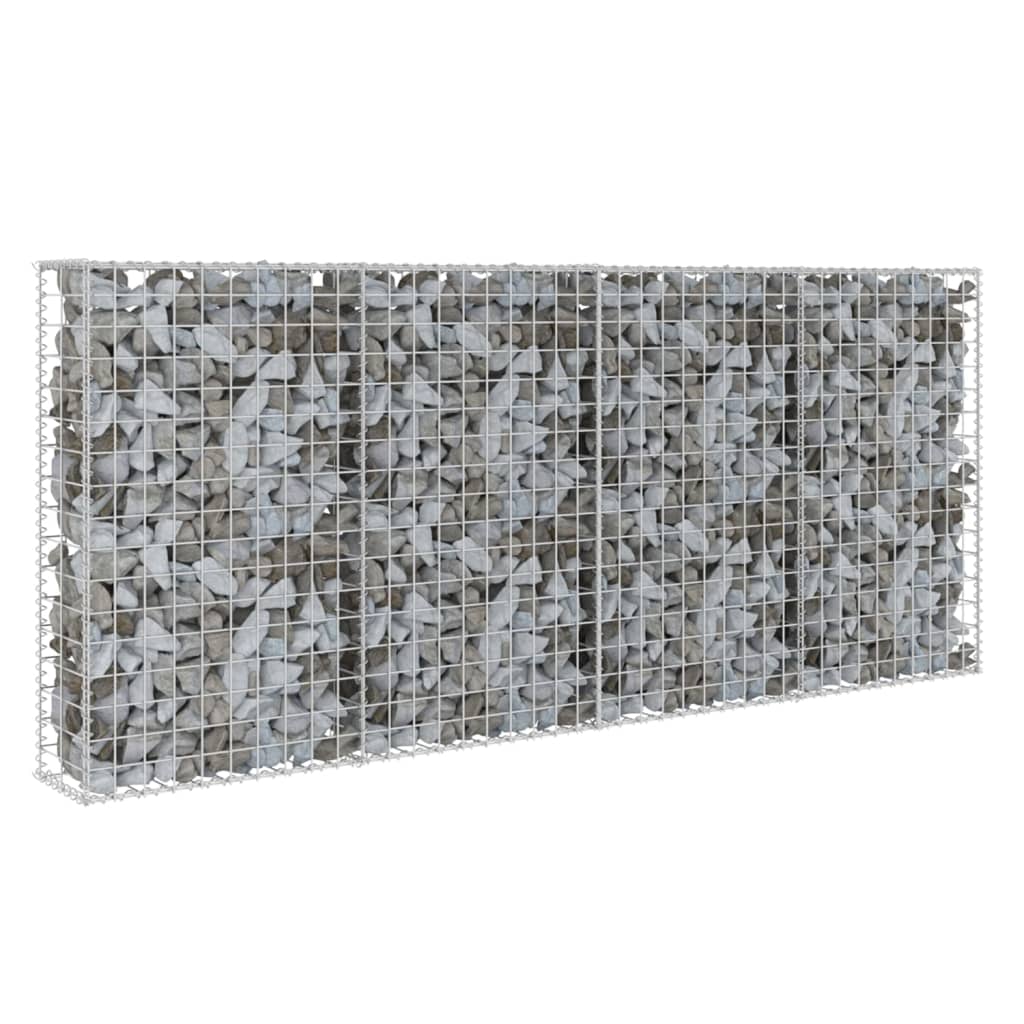 Perete gabion cu capace, 200x20x85 cm, oțel galvanizat