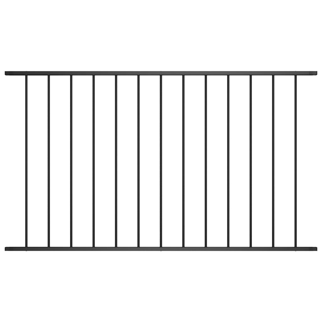 Panou de gard, negru, 1,7 x 0,75 m, oțel vopsit electrostatic