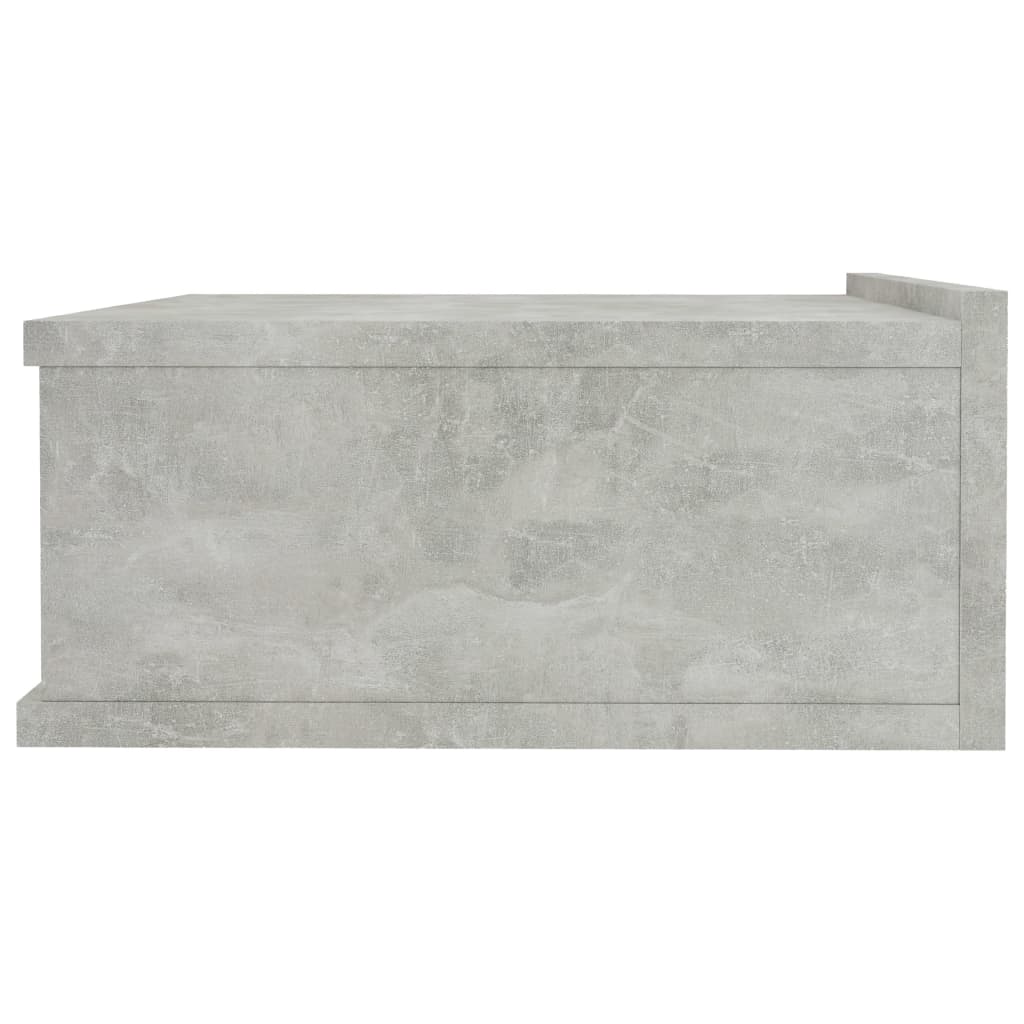 Noptiere suspendate 2 buc. gri beton 40x30x15 cm lemn prelucrat