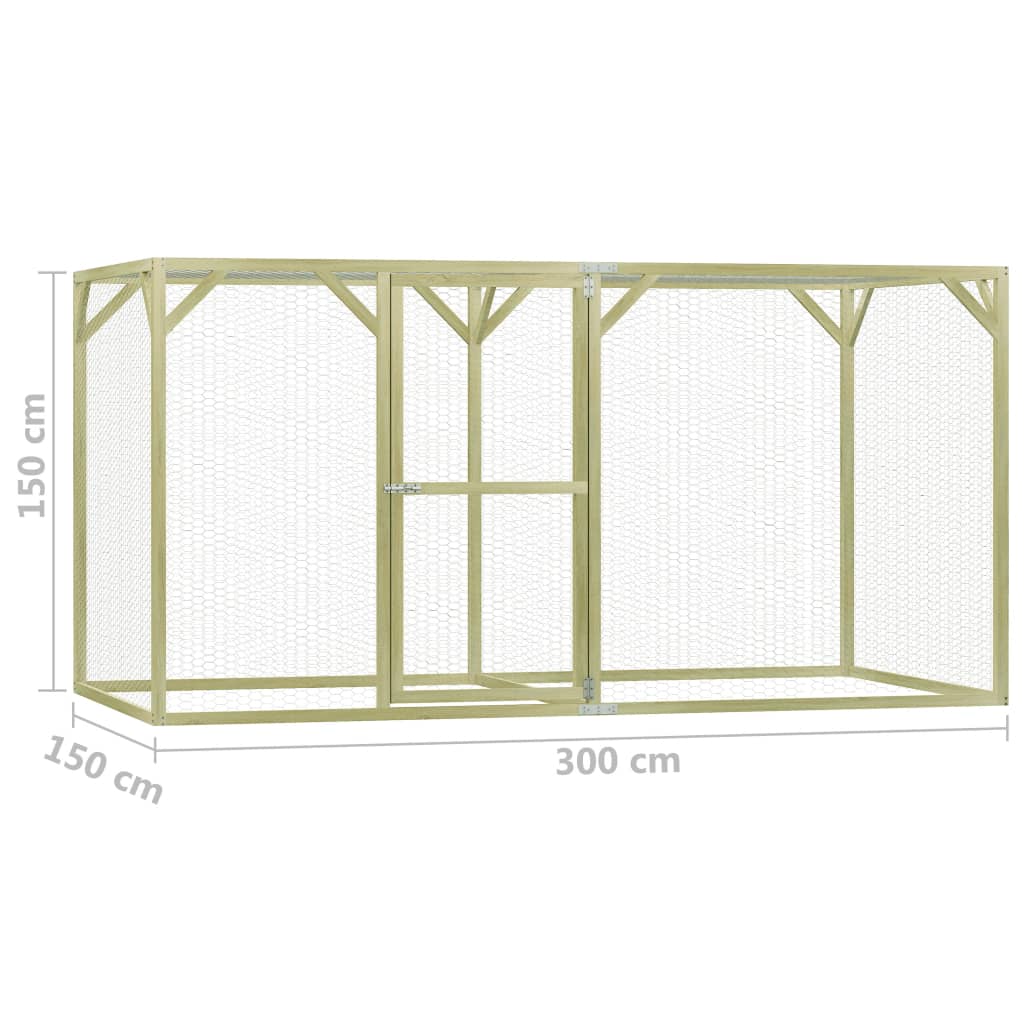 Coteț pentru păsări, 1,5 x 3 x 1,5 m, lemn de pin tratat