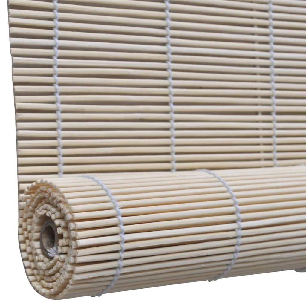 Jaluzele din bambus natural tip rulou, 2 buc., 120 x 160 cm