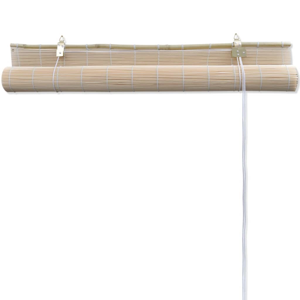 Jaluzele din bambus natural tip rulou, 2 buc., 120 x 160 cm