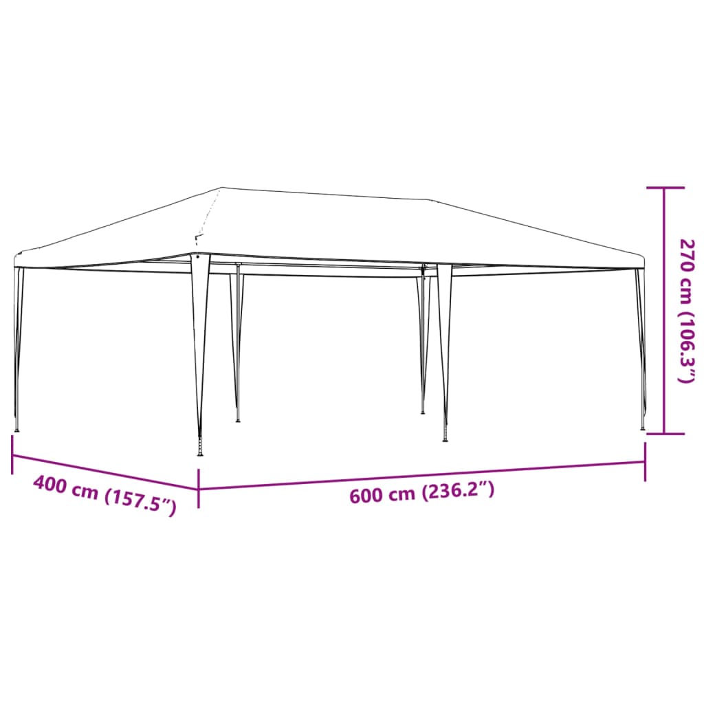 Cort de petrecere profesional, antracit, 4 x 6 m, 90 g/m²