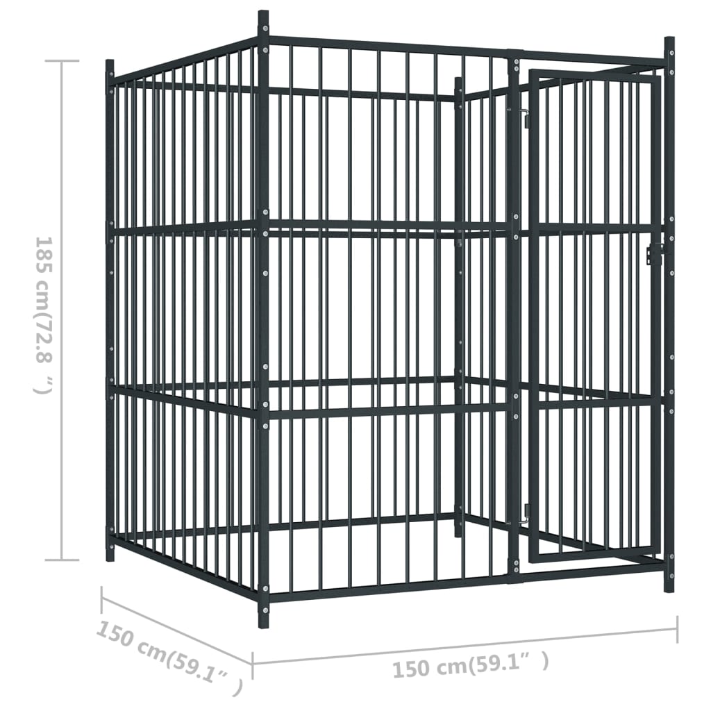 Padoc pentru câini de exterior, 150 x 150 x 185 cm