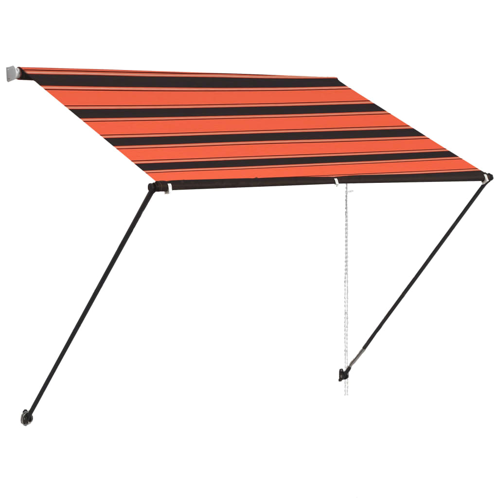 Copertină retractabilă cu LED, portocaliu și maro, 100 x 150 cm