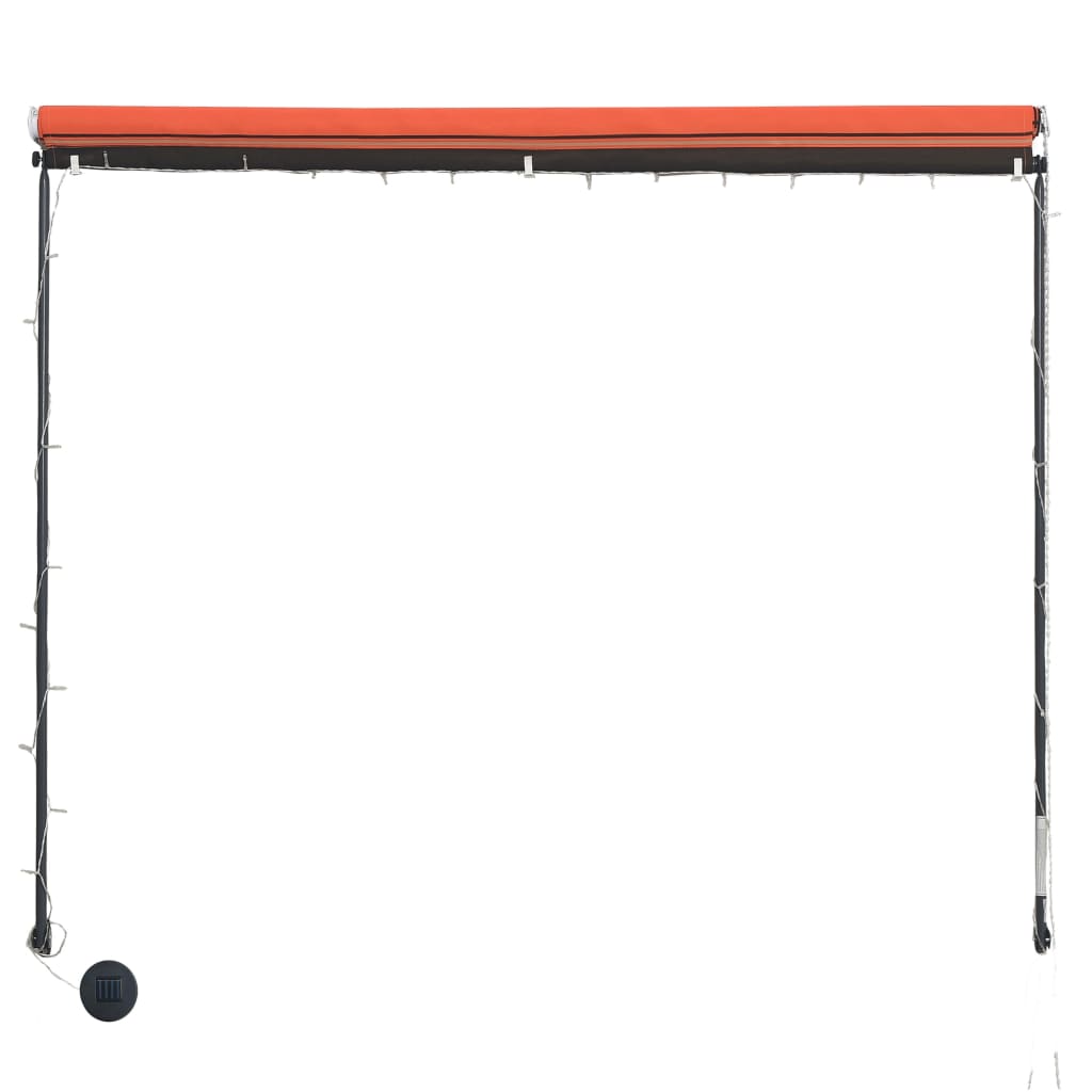 Copertină retractabilă cu LED, portocaliu și maro, 100 x 150 cm