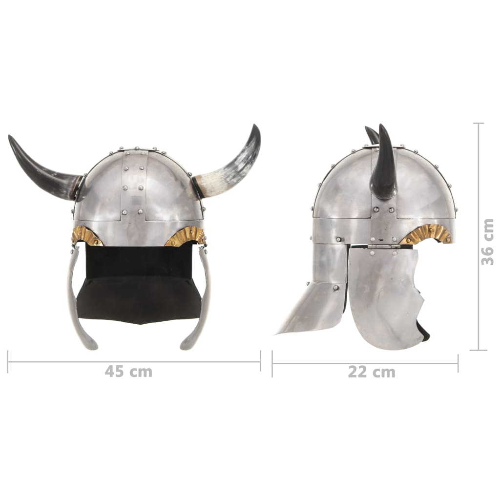 Coif de viking fantezie, jocuri de rol, argintiu, oțel