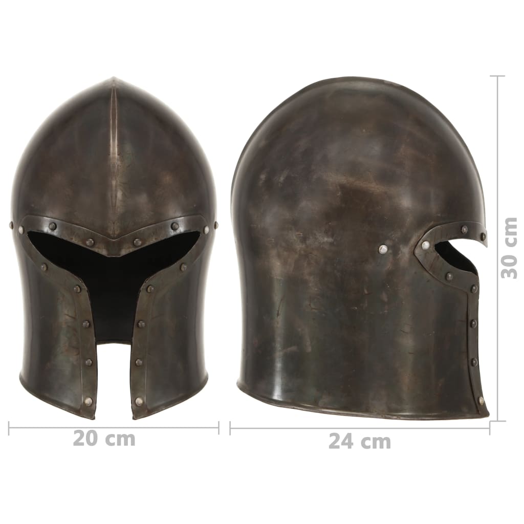 Coif cavaler medieval antic, jocuri pe roluri, argintiu, oțel