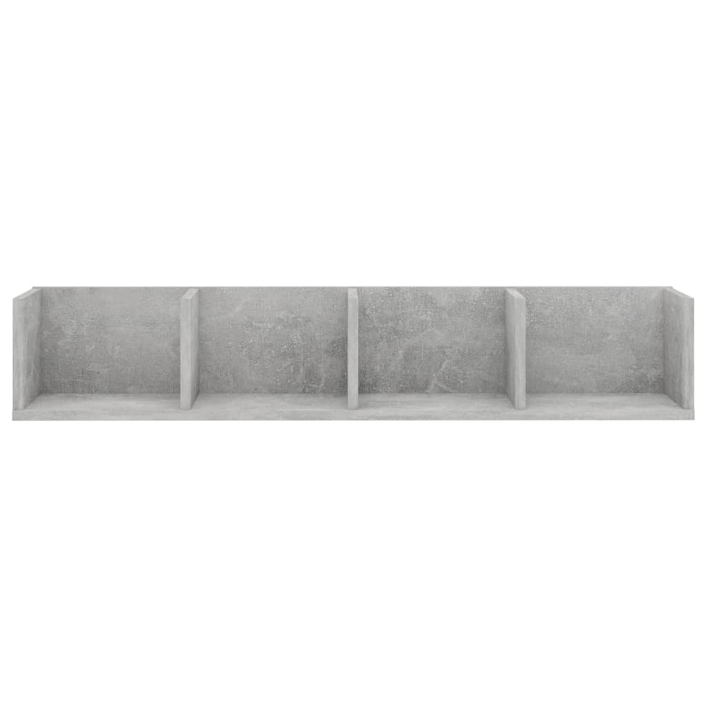 Raft de perete CD-uri, gri beton, 100x18x18 cm, lemn prelucrat