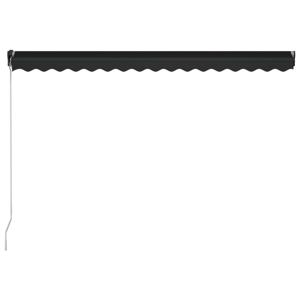 Copertină retractabilă manual cu LED, antracit, 450 x 300 cm