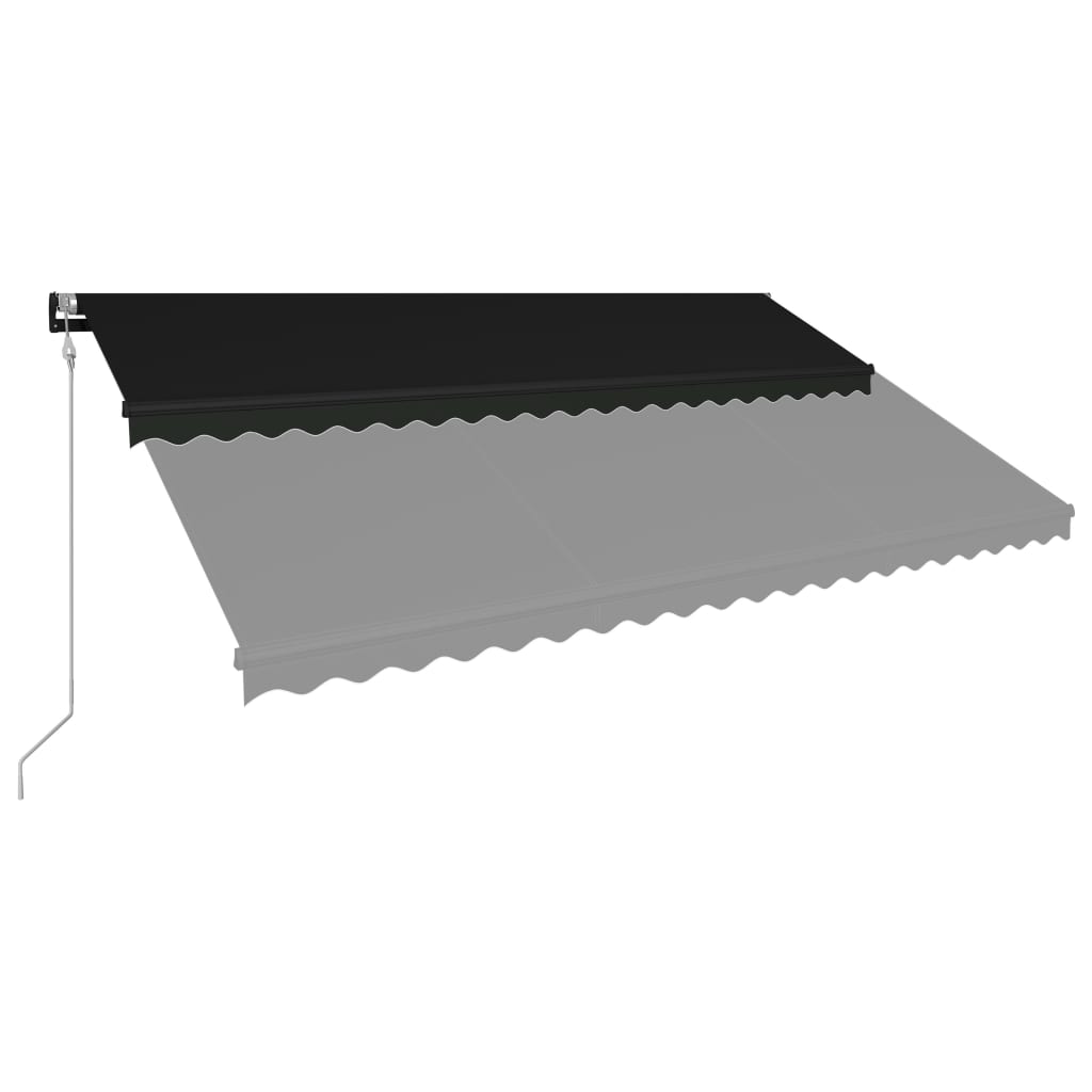 Copertină retractabilă cu senzor vânt & LED antracit 500x300 cm