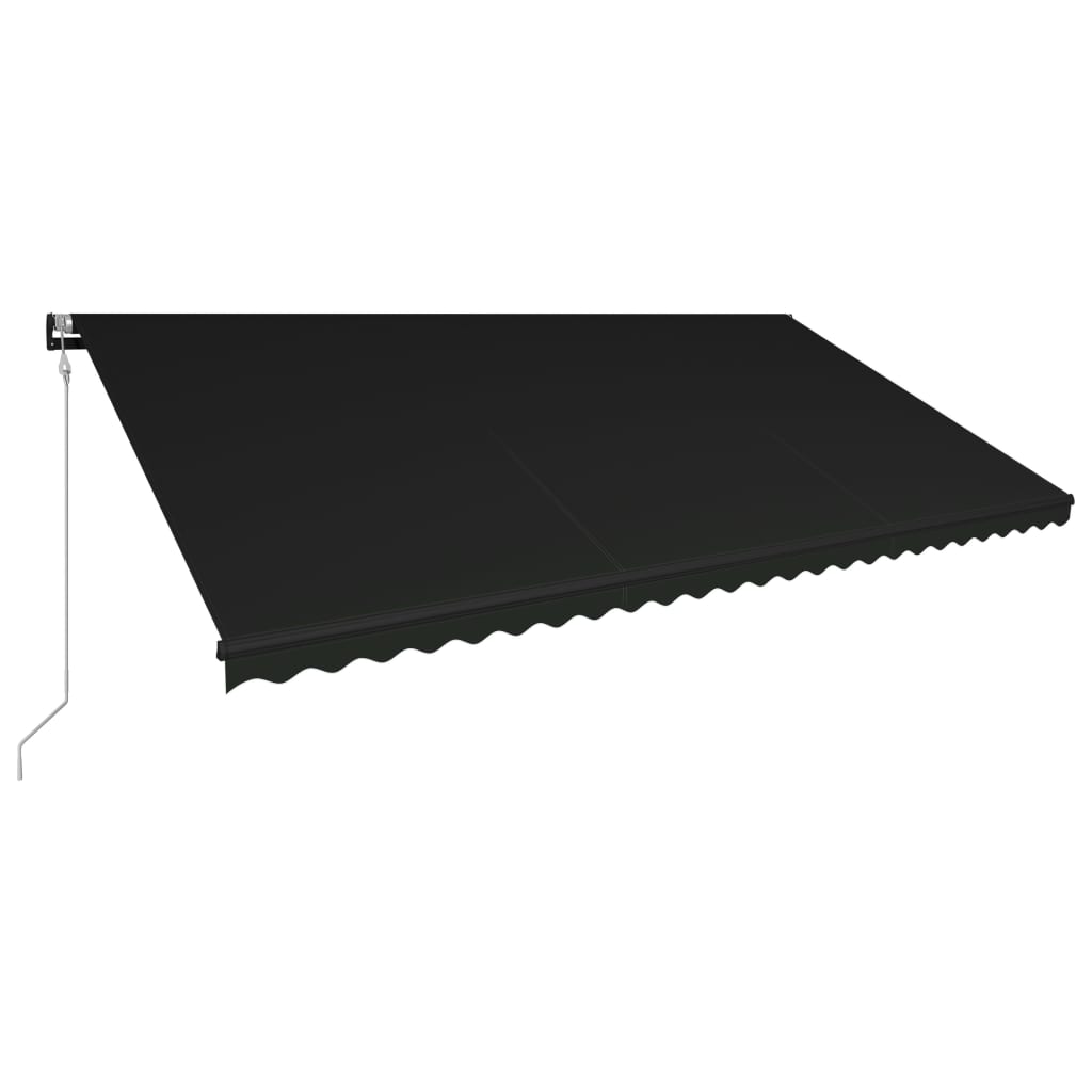 Copertină retractabilă cu senzor vânt & LED antracit 600x300 cm