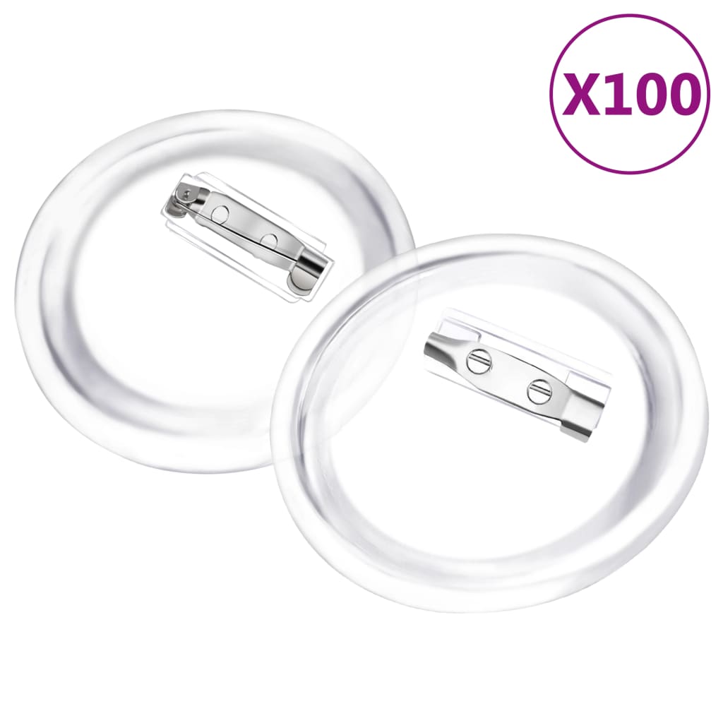 Set de ecusoane cu ac, 100 seturi, 58 mm, acril