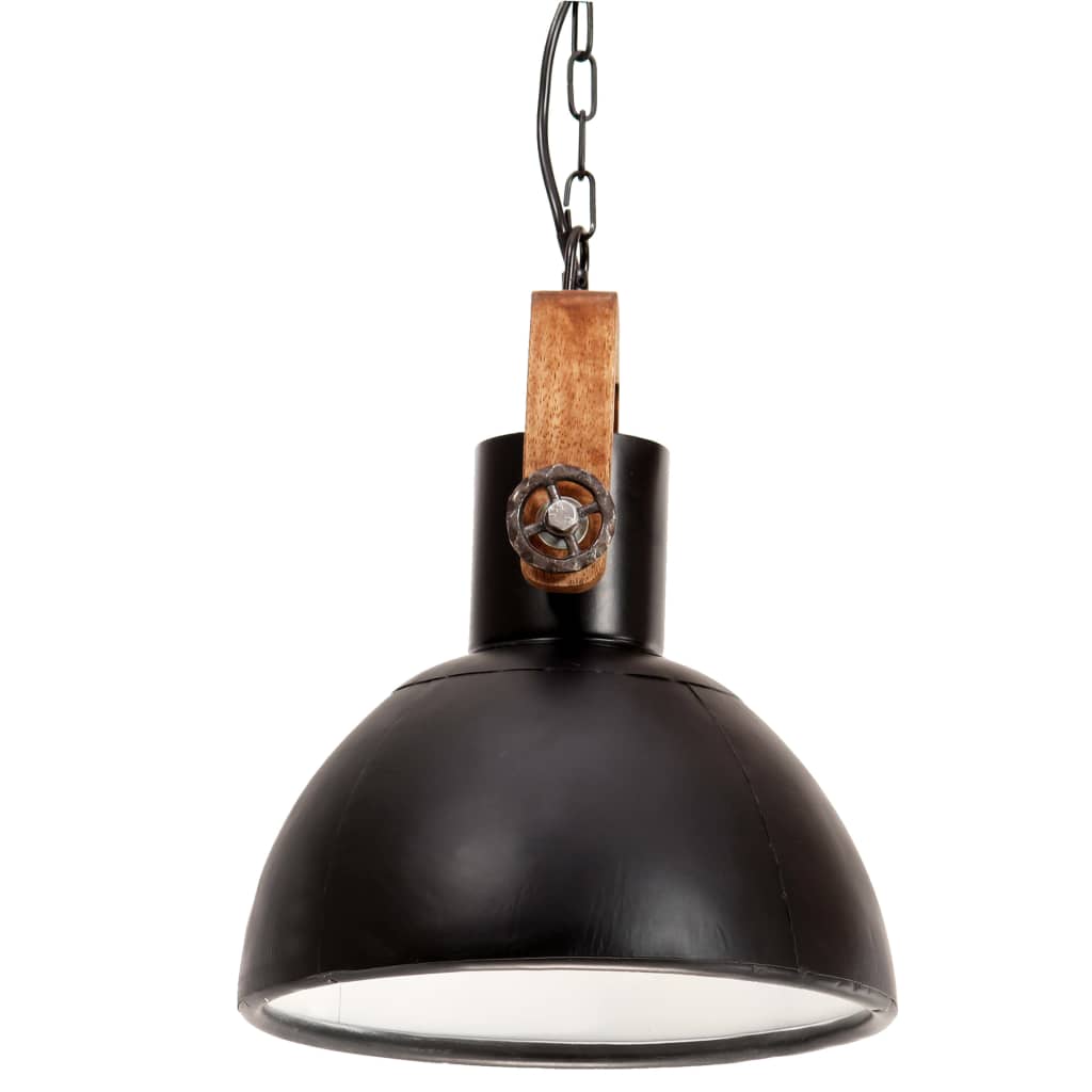 Lampă suspendată industrială, negru, 30 cm, 25 W, E27, rotund