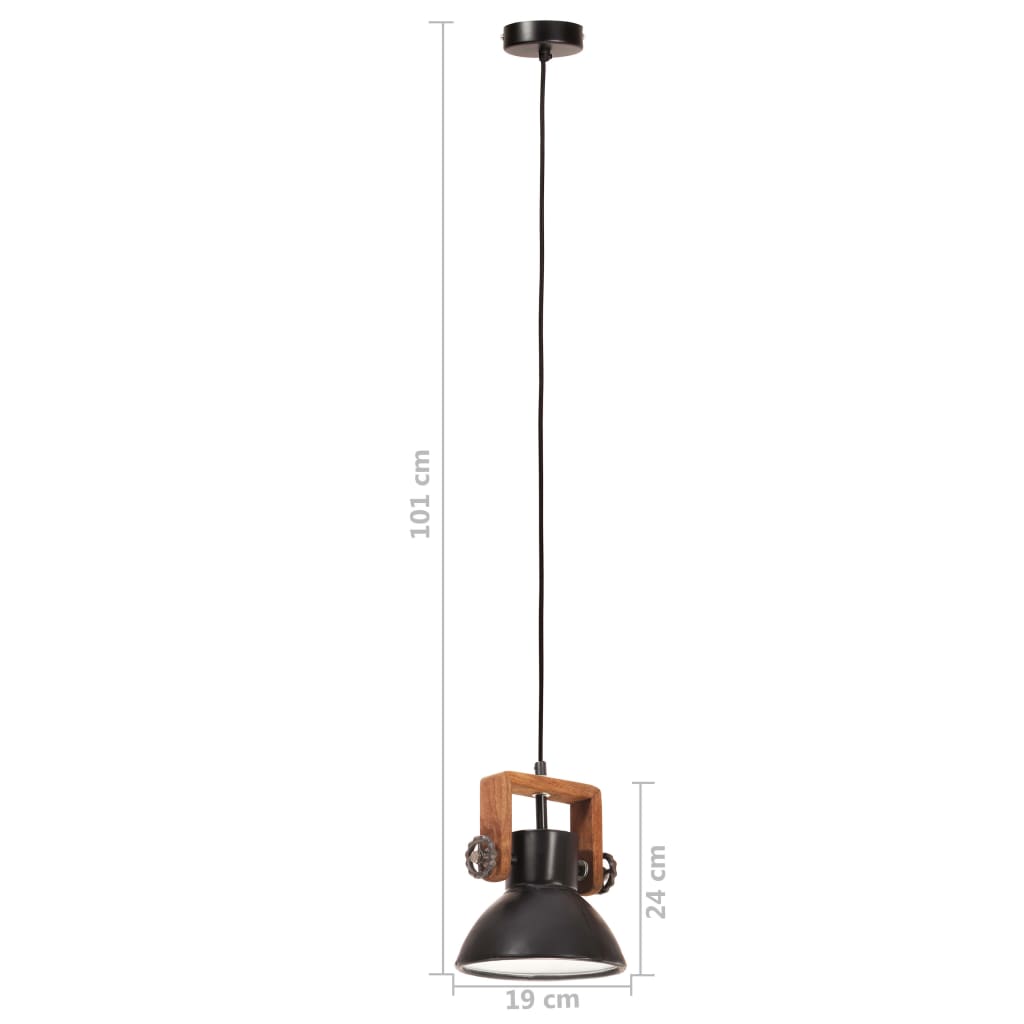 Lampă suspendată industrială, negru, 19 cm, 25 W, E27, rotund