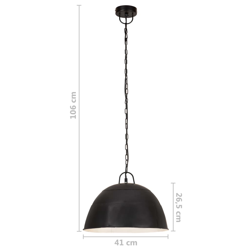 Lustră industrială vintage, negru, 41cm, rotund, 25W, E27