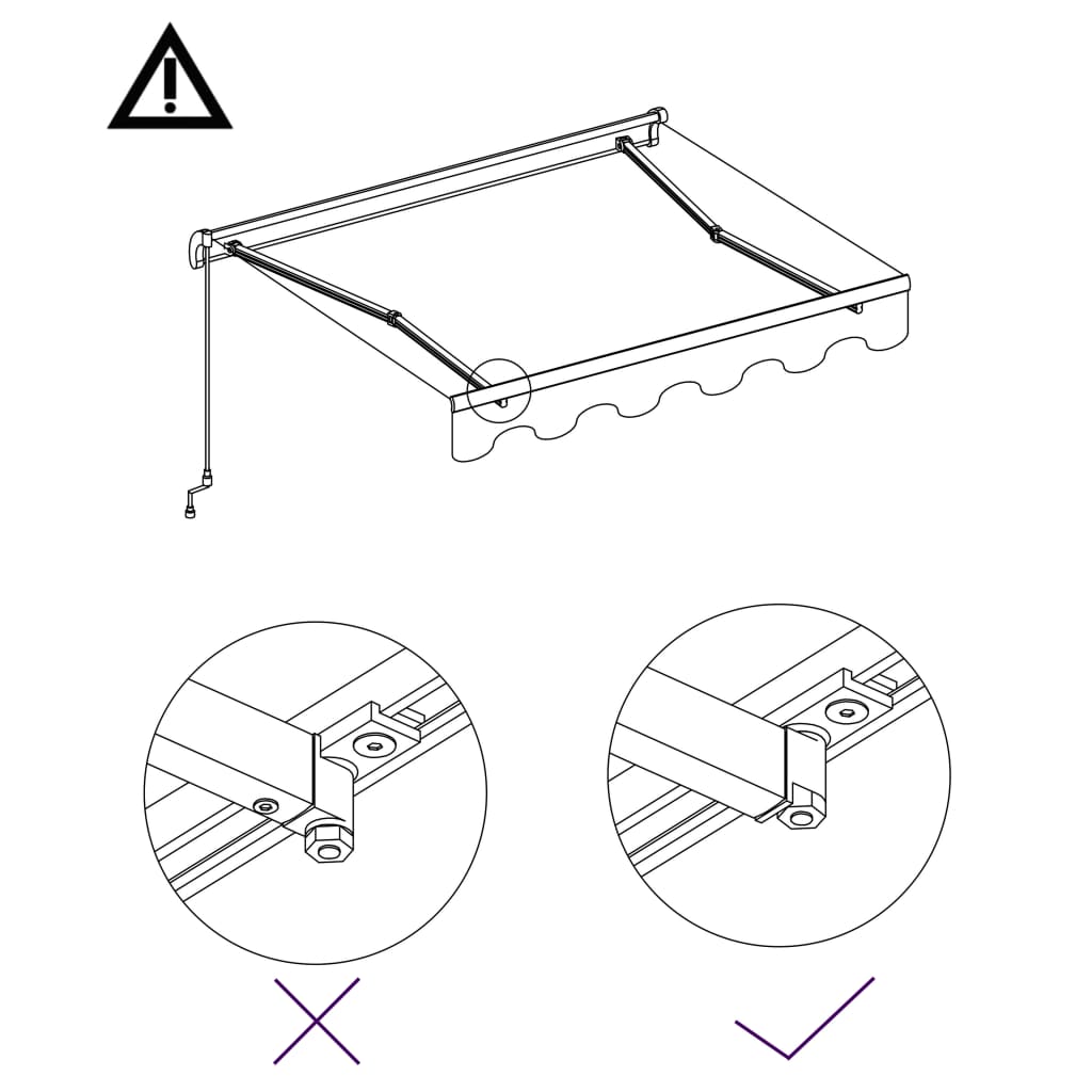 Copertină retractabilă manual, albastru și alb, 300 x 250 cm