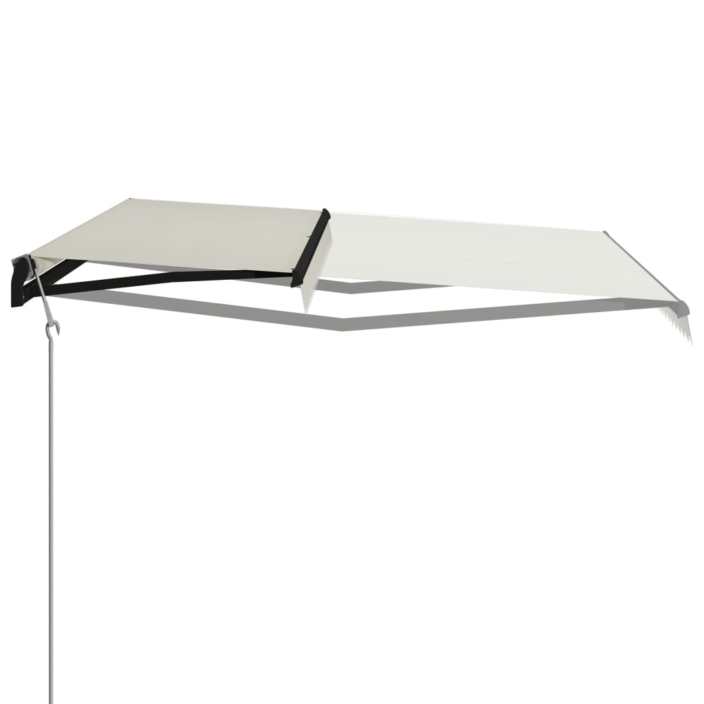 Copertină retractabilă senzor vânt & LED, crem, 600x300 cm