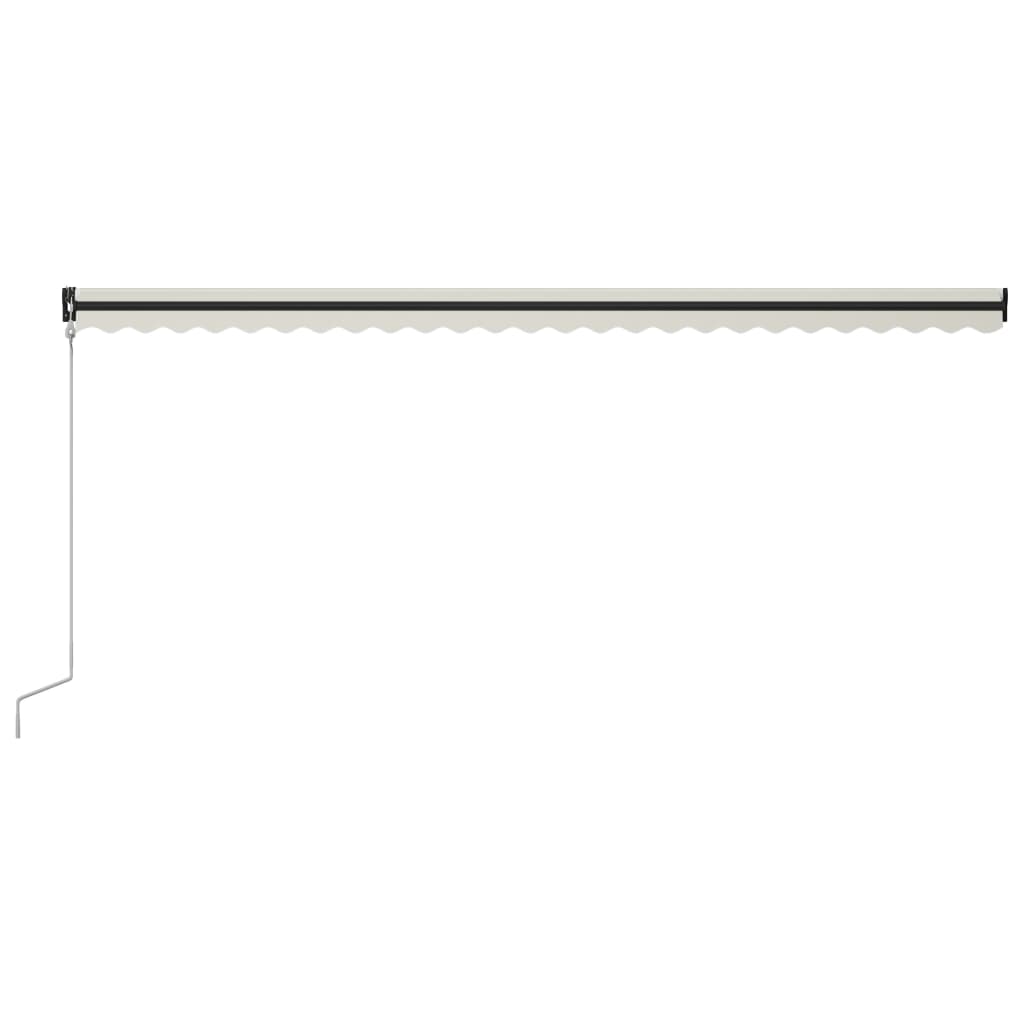 Copertină retractabilă senzor vânt & LED, crem, 600x300 cm