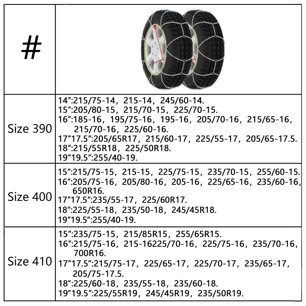 Lanțuri antiderapante de zăpadă auto, 2 buc., 9 mm, KN60