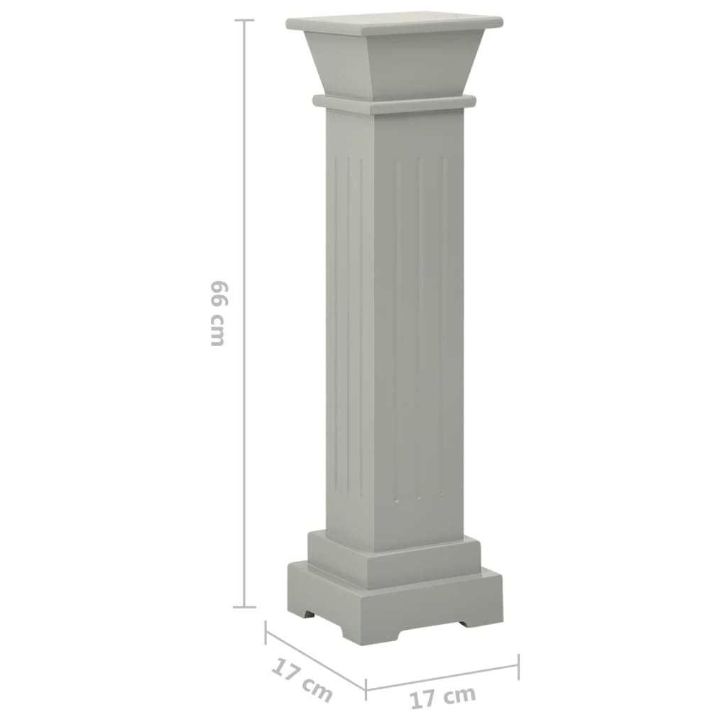 Suport de plante clasic formă stâlp pătrat gri 17x17x66 cm MDF