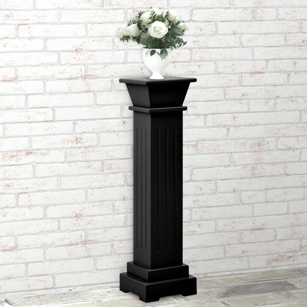 Suport plante clasic formă stâlp pătrat negru 17x17x66 cm MDF