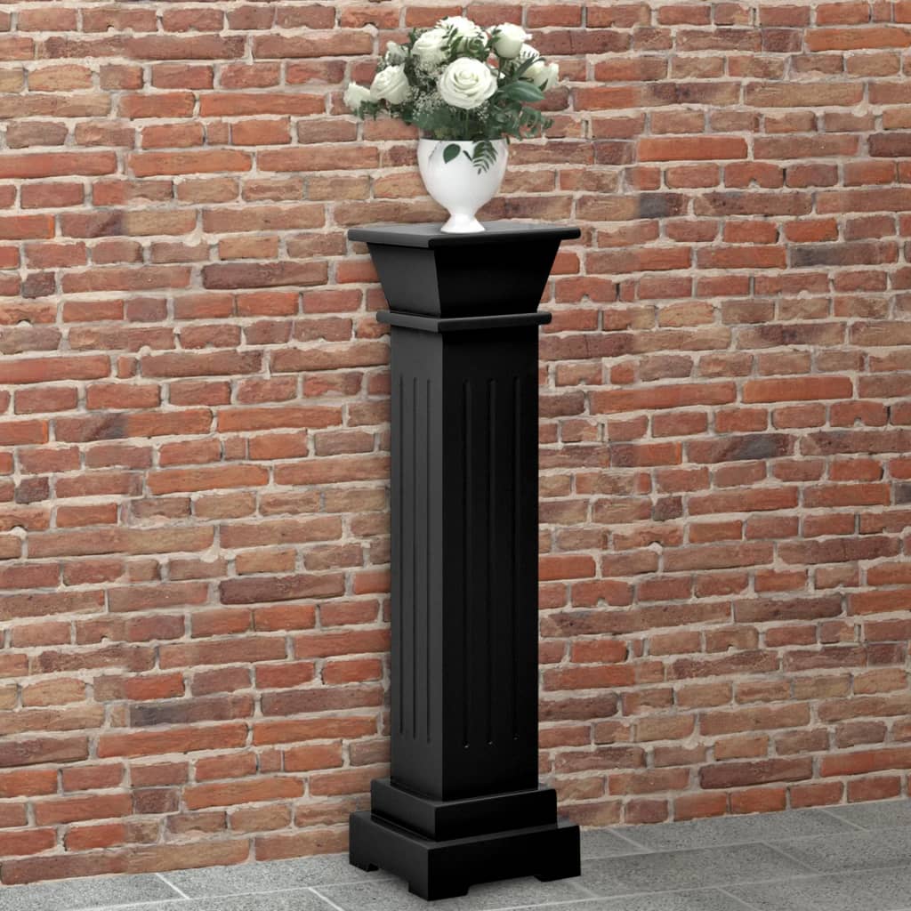 Suport plante clasic formă stâlp pătrat negru 17x17x66 cm MDF