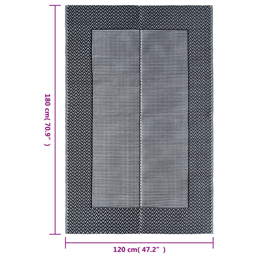 Covor de exterior, gri, 120x180 cm, PP